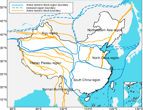 CN-block: 中国大陆及周边活动地块数据